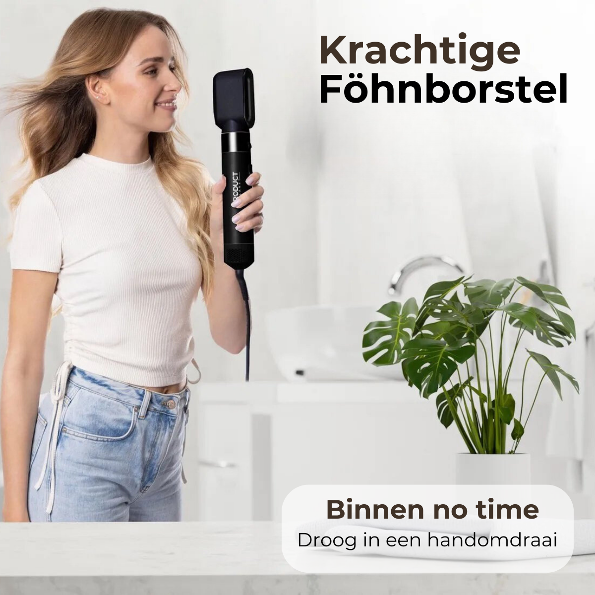 Krachtige föhnborstel voor snel en gemakkelijk stylen. Profiteer van professionele resultaten thuis met onze veelzijdige stylingtool.