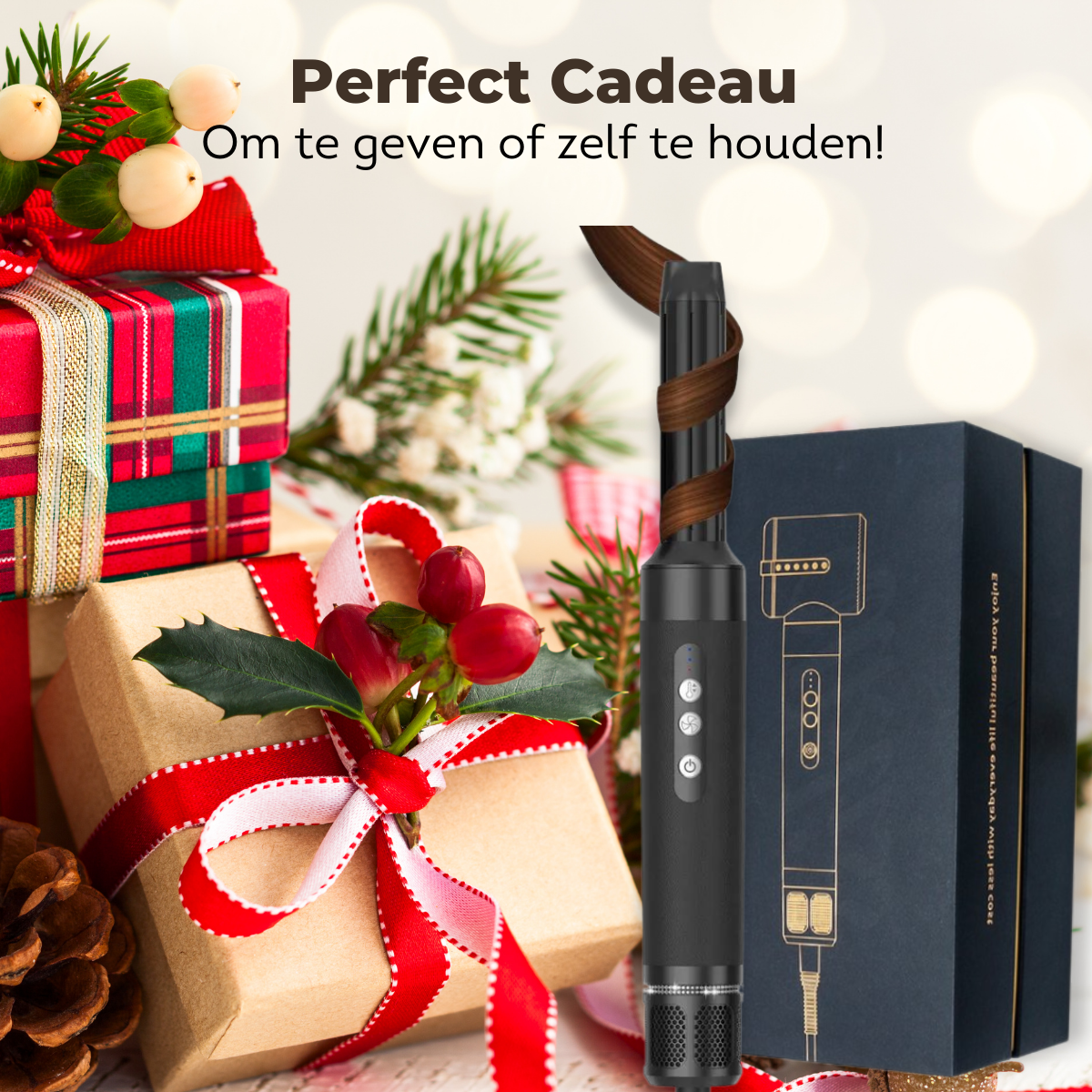 Het perfecte cadeau: onze veelzijdige airstyler. Een stylingtool waarmee je verschillende looks kunt creëren voor elke gelegenheid.