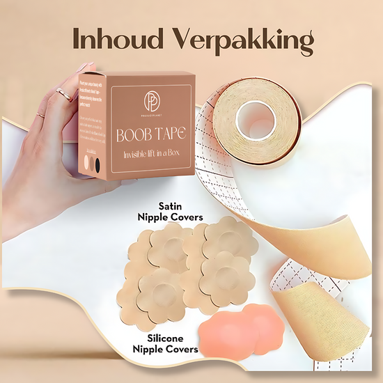 inhoud verpakking - complete boob tape set